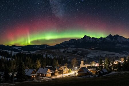 polárna žiara nad Slovenskom