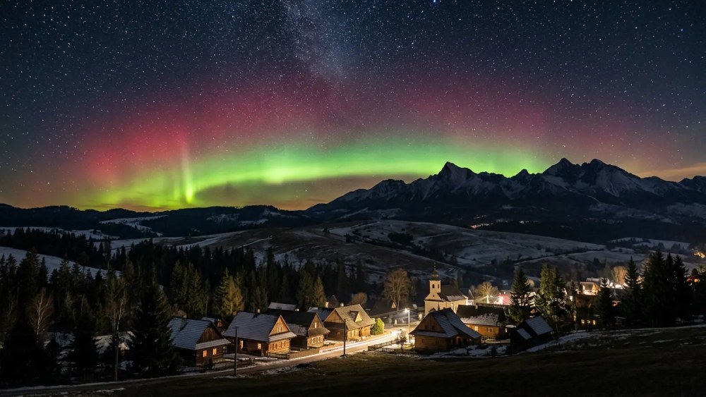 polárna žiara nad Slovenskom